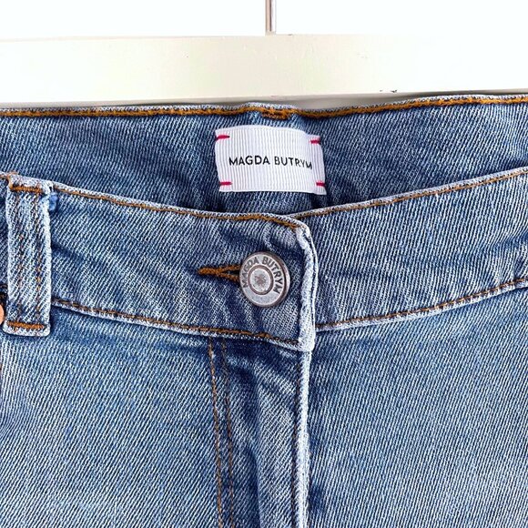 Magda Butrym Nelsonville Frayed Boyfriend Ankle Jeans Size 4 - Picture 7 of 11